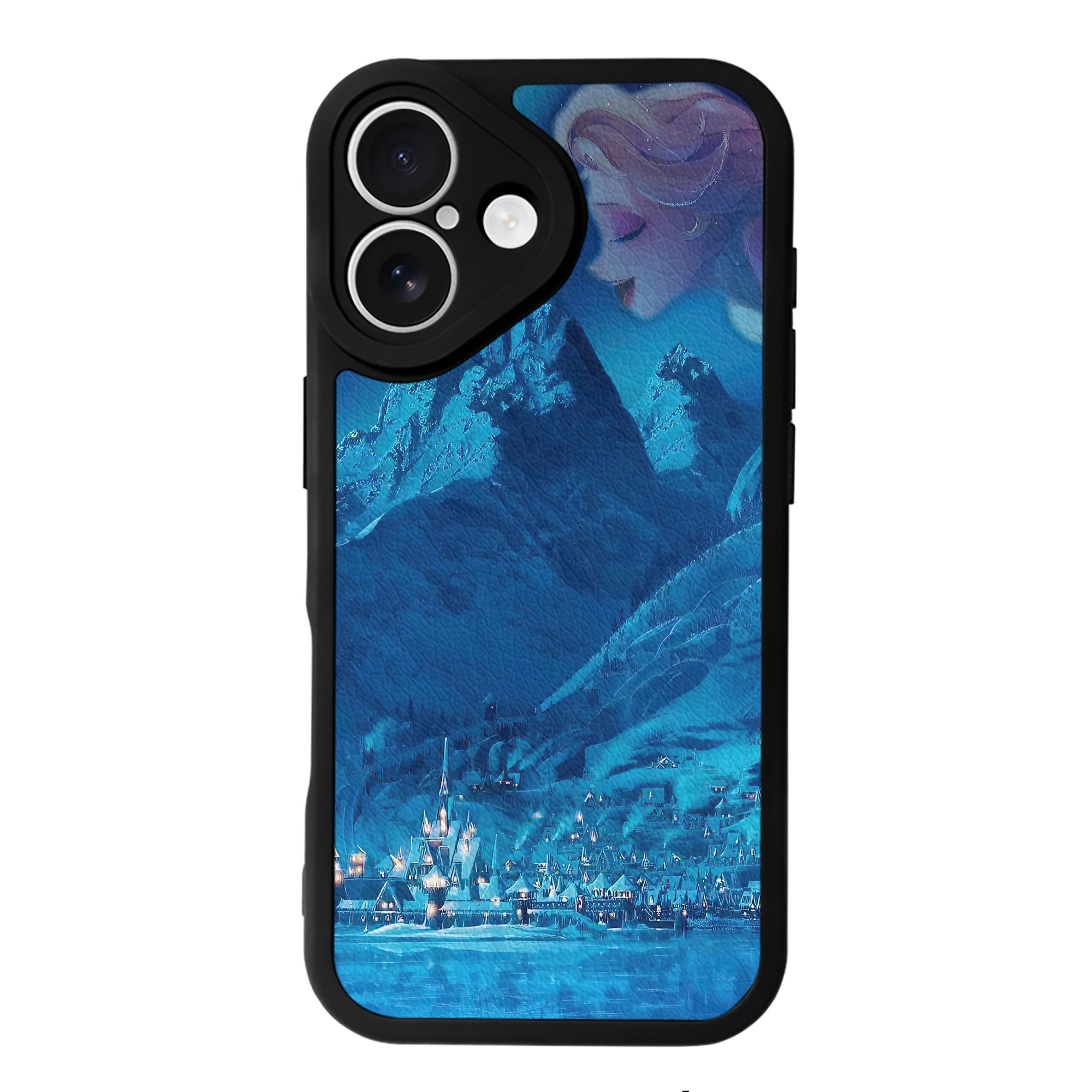（画像用） アナと雪の女王 アンナ エルサ Frozen Anna Elsa 【iPhone 16シリーズ対応】シリコンスマホケース（レザー調） 材質：シリコン